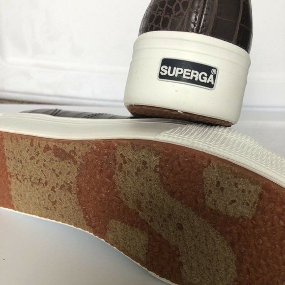 New Superga 2790 CROCODILE TL BROWN MULTI platform womens shoes sz 8.5 - Picture 6 of 8